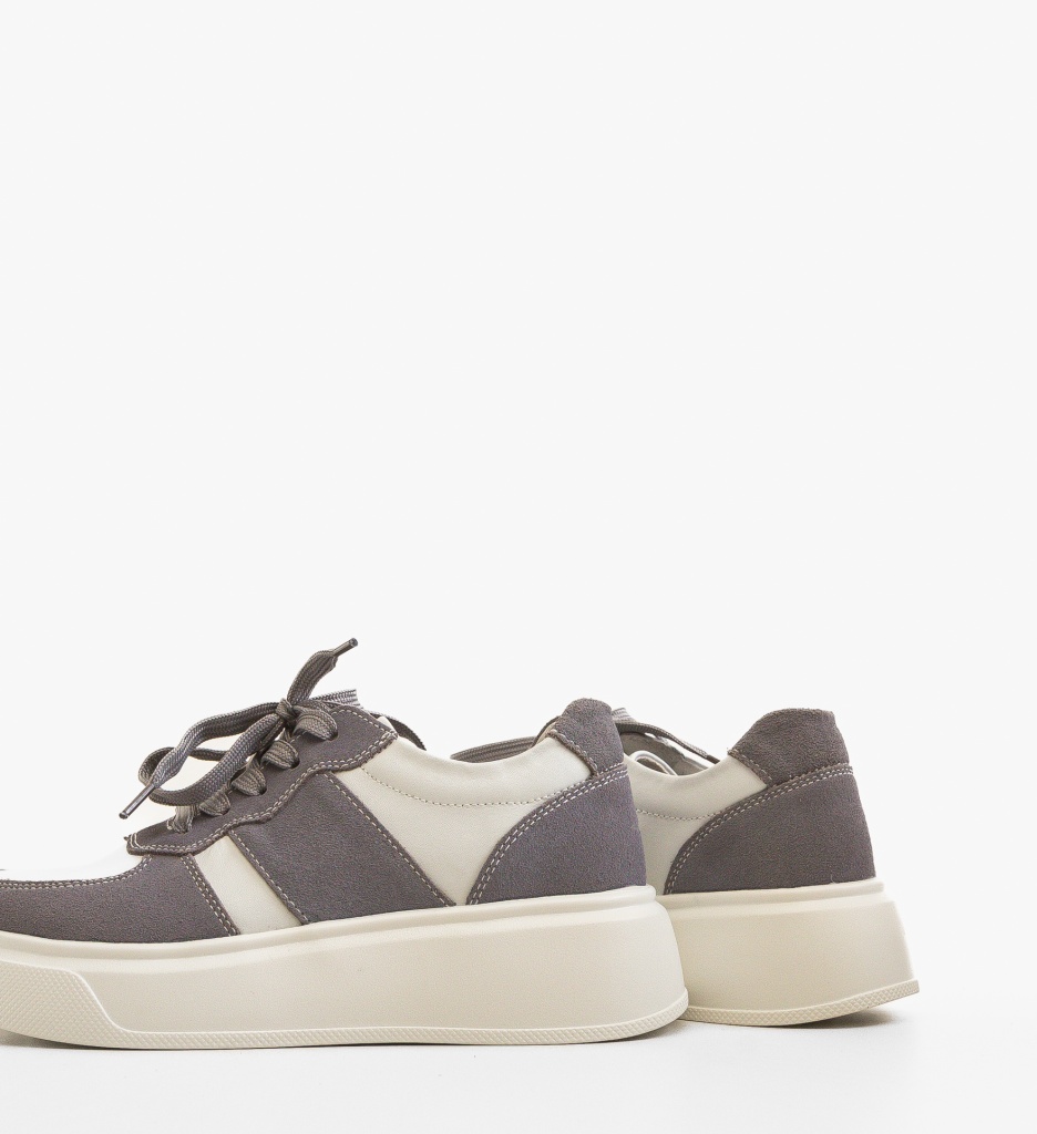 Sneakers Miriam Gri din Piele | Confort & Stil - imagine 5