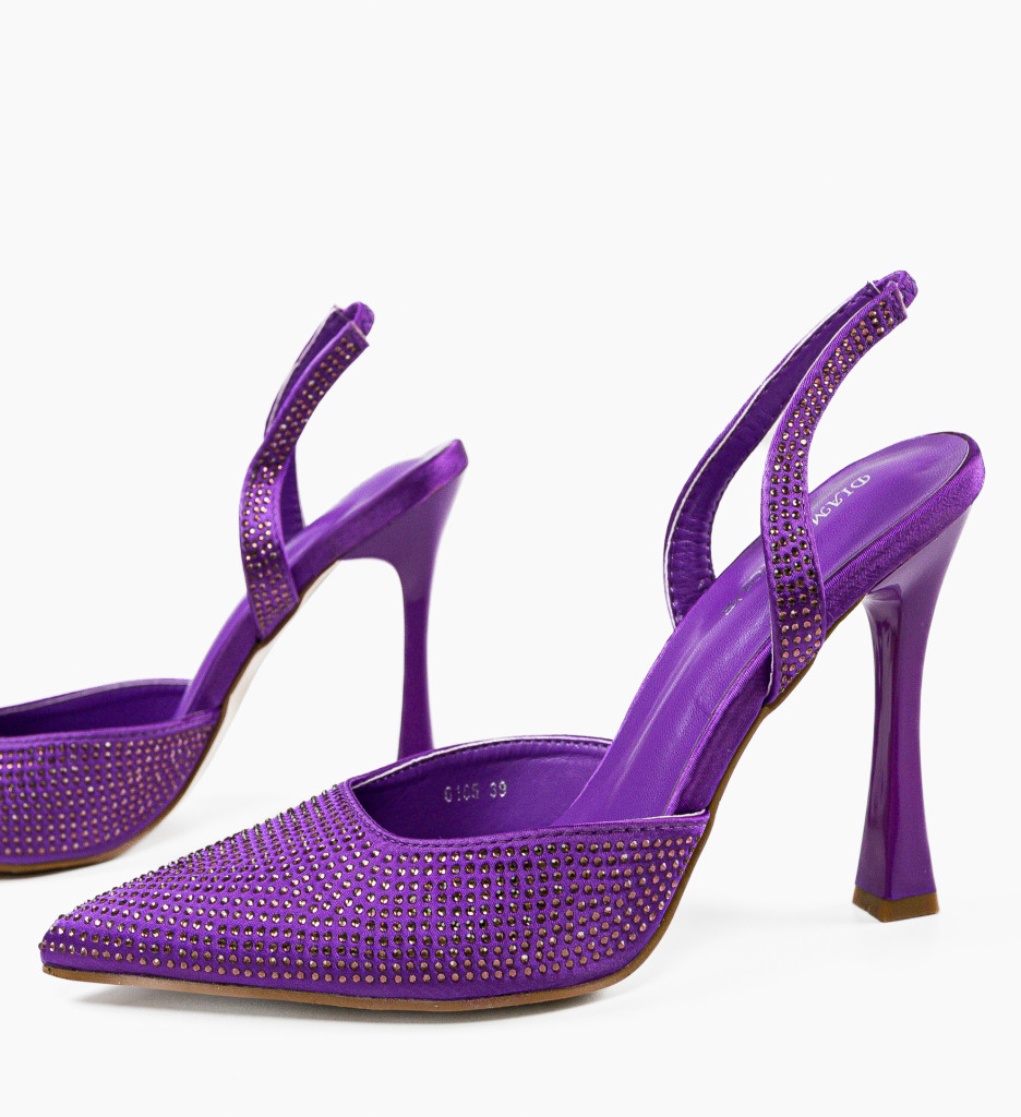 Pantofi cu Toc Mov Eleganți pentru Femei - imagine 6
