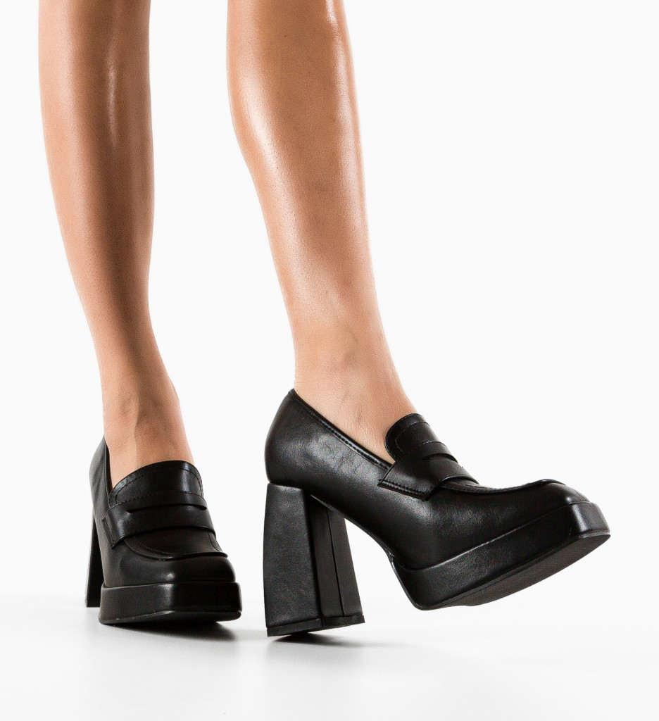 Pantofi Dama Pruit Negri cu Toc Eleganți - imagine 2