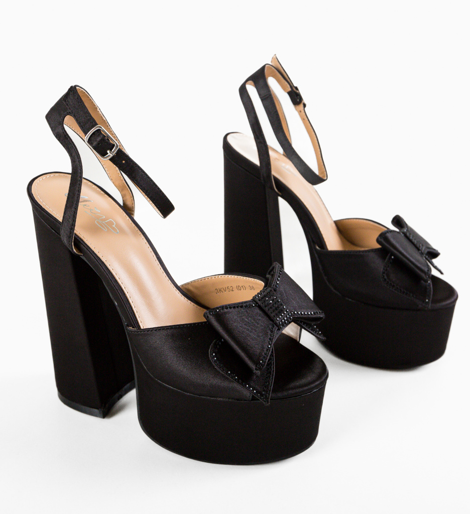 Sandale cu Toc Gallen Negre - Eleganta Absoluta - imagine 6
