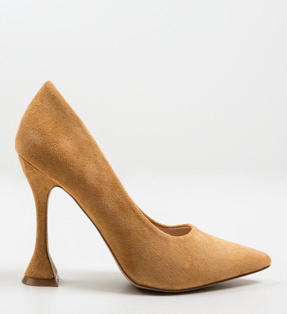 Pantofi Jorio Camel Eleganți cu Toc - imagine 7