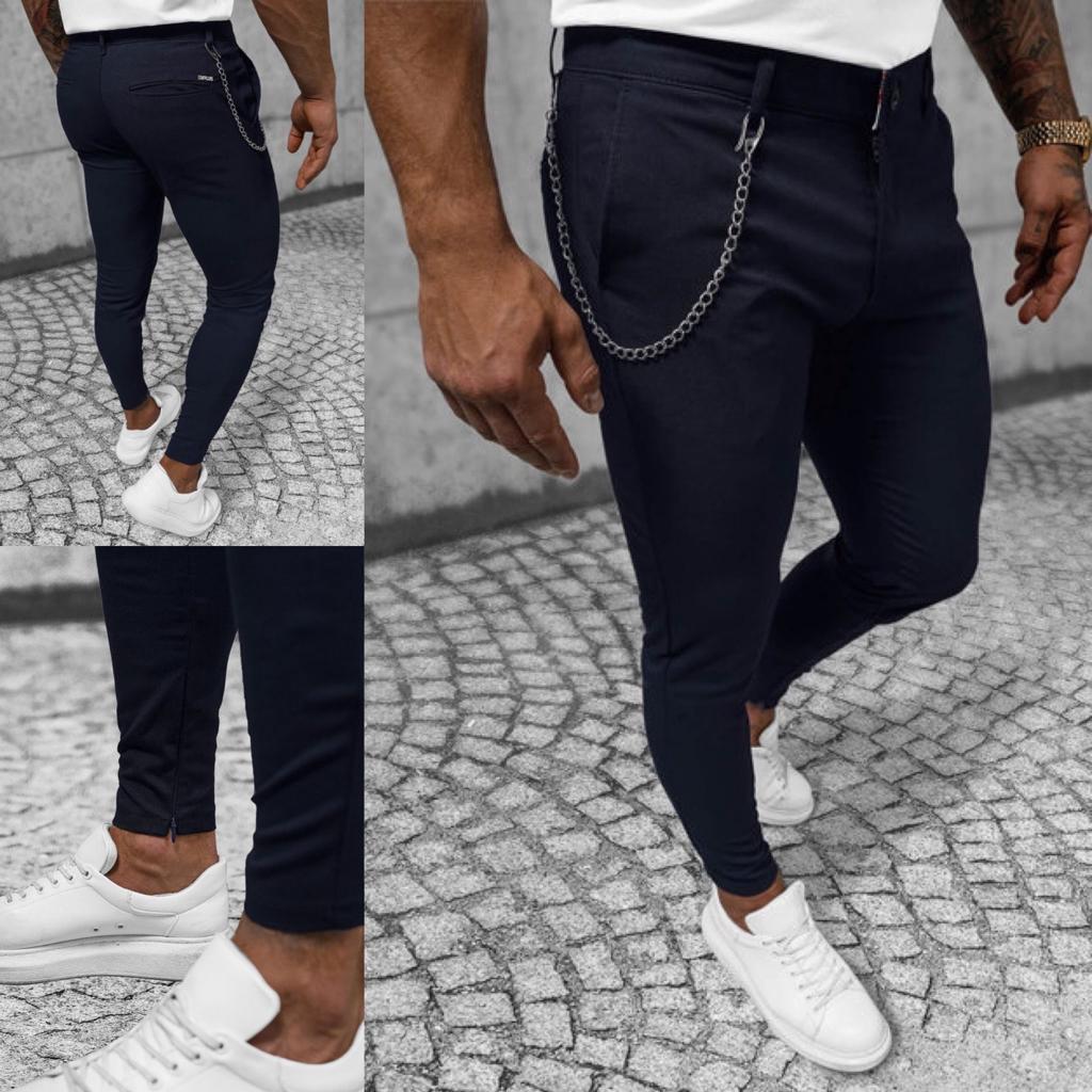 Pantaloni Barbati Casual Bluemarin cu Lanț
