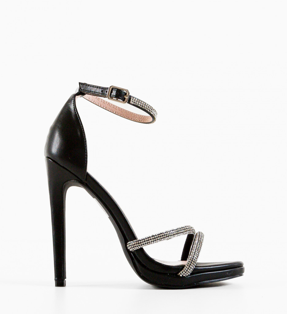 Sandale Vrada Negre cu Toc - Eleganță Absolută - imagine 4