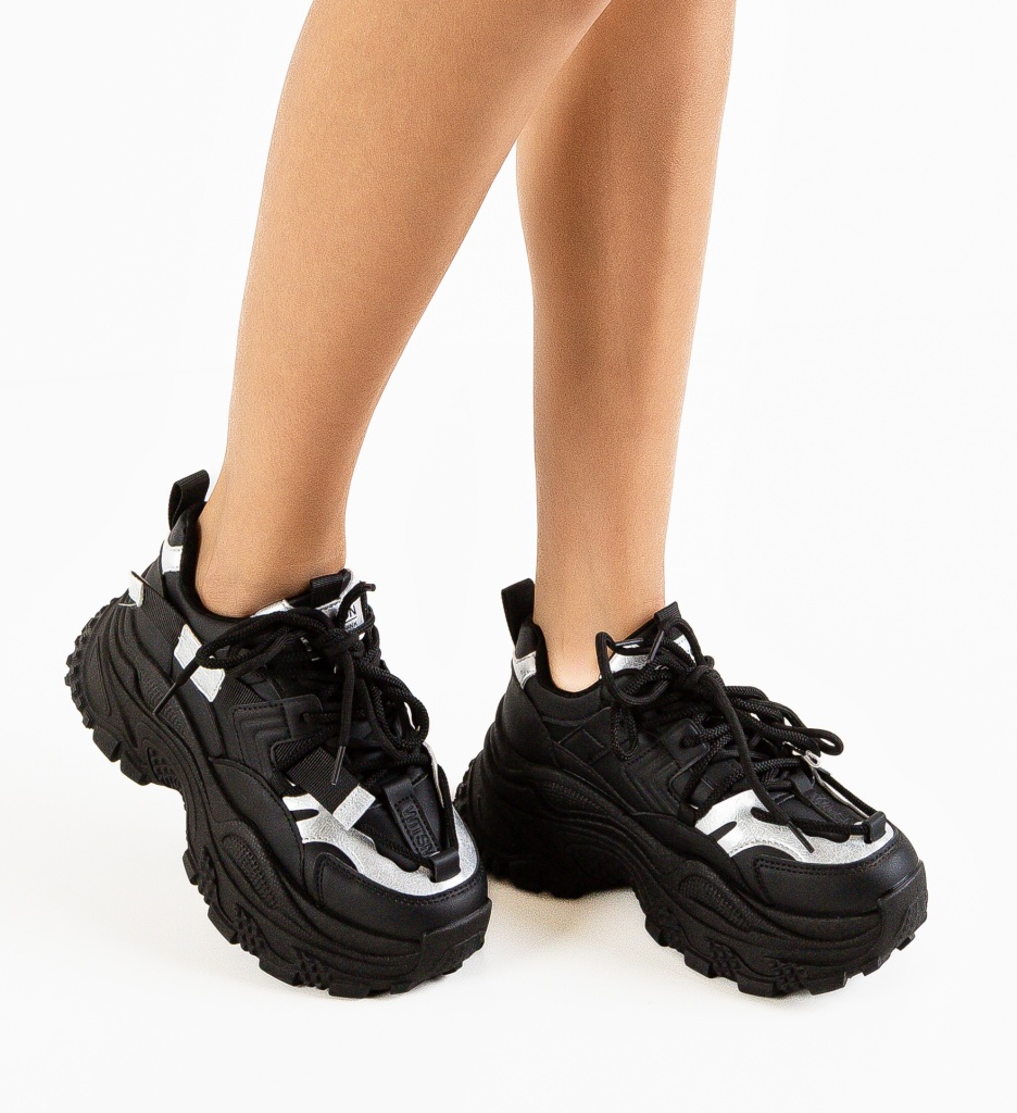 Sneakers Dama Belmos Negri | Confort și Stil Urban - imagine 2