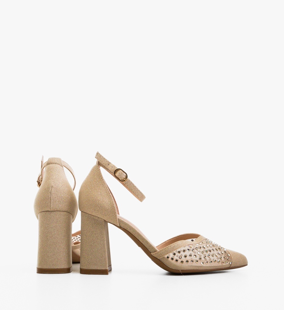 Pantofi dama Nanarys Aurii eleganți - imagine 4