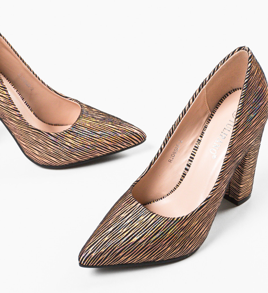 Pantofi Dama Huber Aurii | Eleganță și Stil - imagine 6