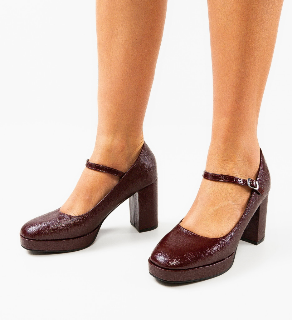 Pantofi cu Toc Pugh Grena - Eleganță Asigurată - imagine 3