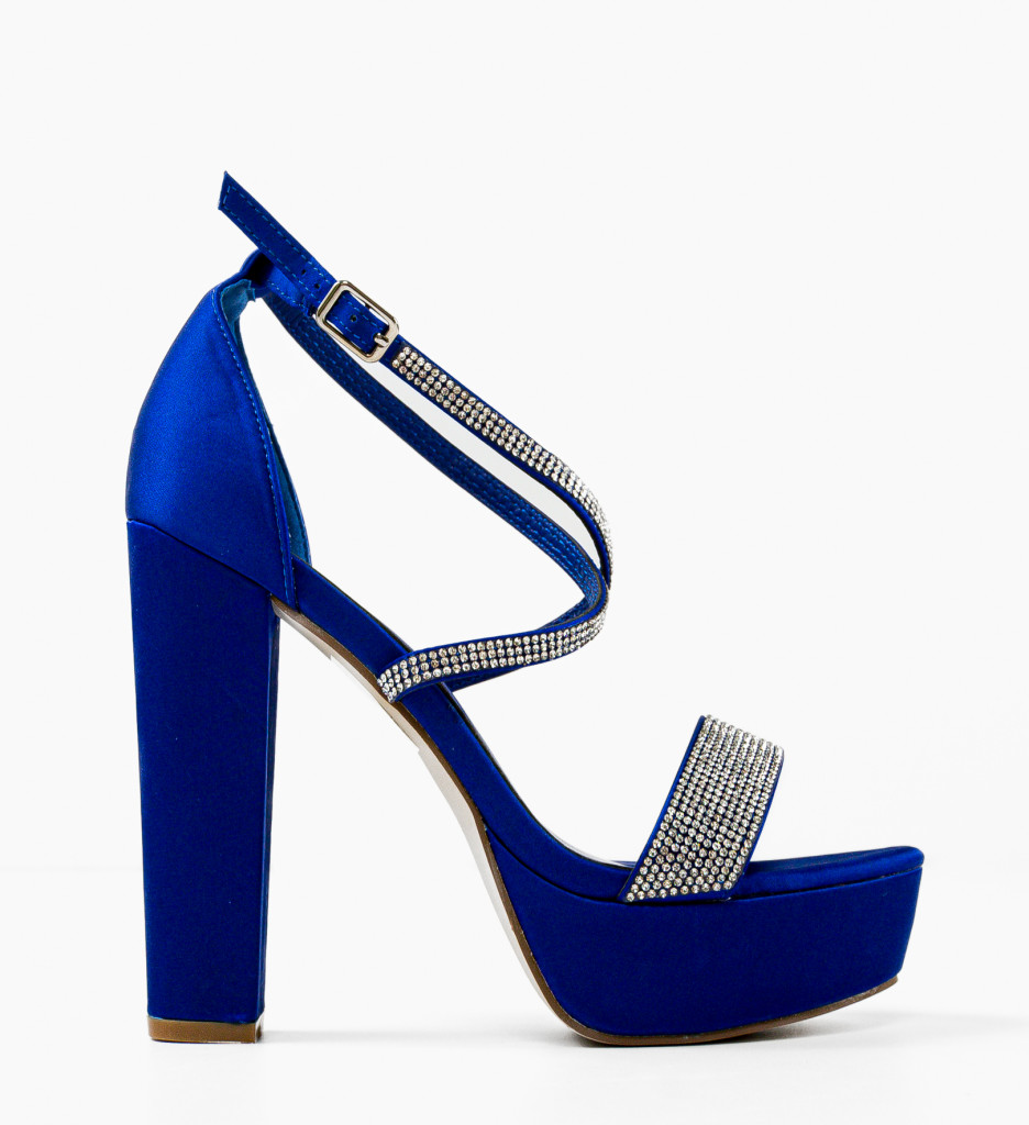 Sandale cu toc Taniqua Albastre - Eleganță - imagine 4