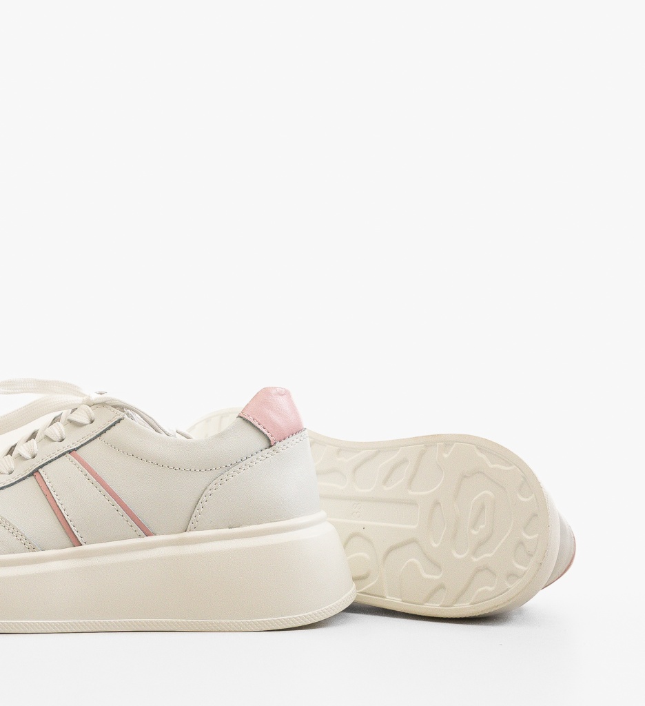 Sneakers Dama Briseis Albi din Piele Naturală - imagine 5