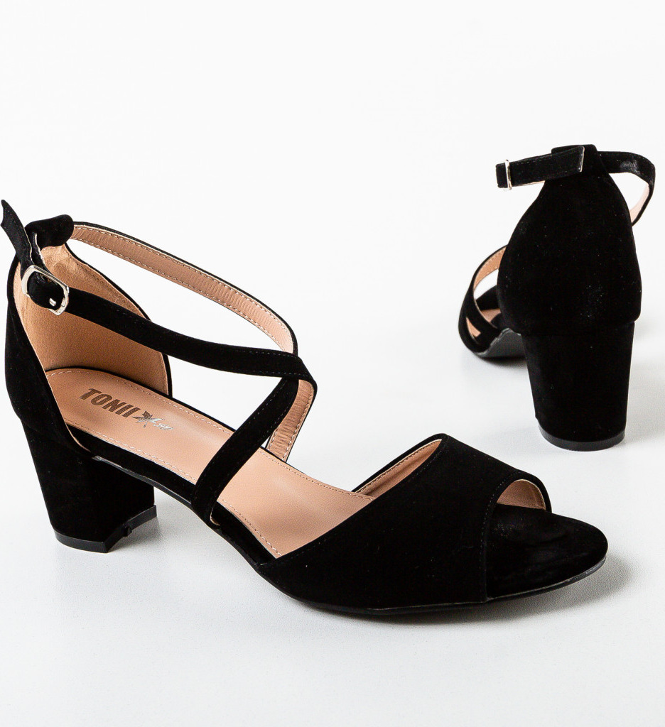 Sandale Tyga Negre cu Toc Elegant - imagine 6