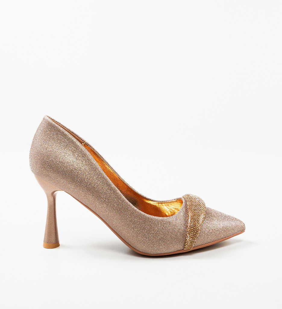 Pantofi dama Kadar Roze cu toc elegant - imagine 5