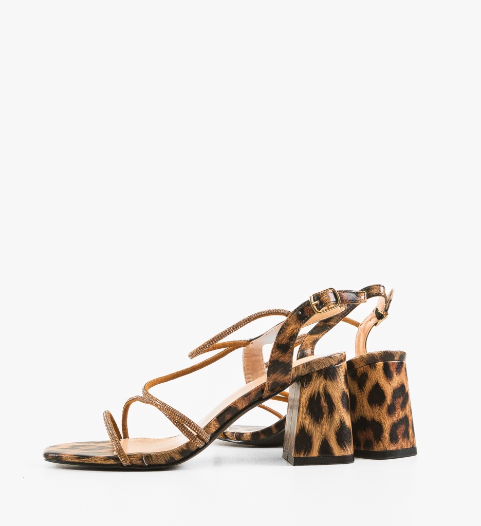 Sandale cu Toc Rolo Animal Print - Eleganță Exotică - imagine 4