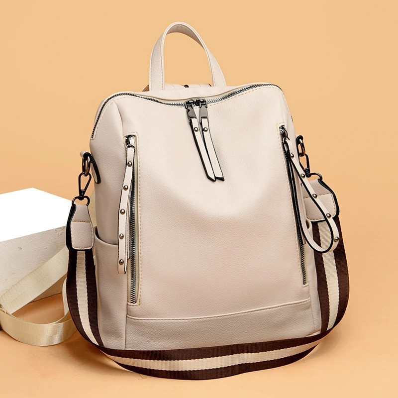 Rucsac dama Delis Lidia GT2178, Crem, elegant si practic - imagine 3
