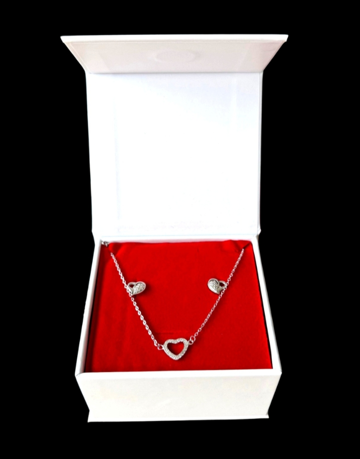 Set cadou dama Delis SET38, bratara si cercei inima argint