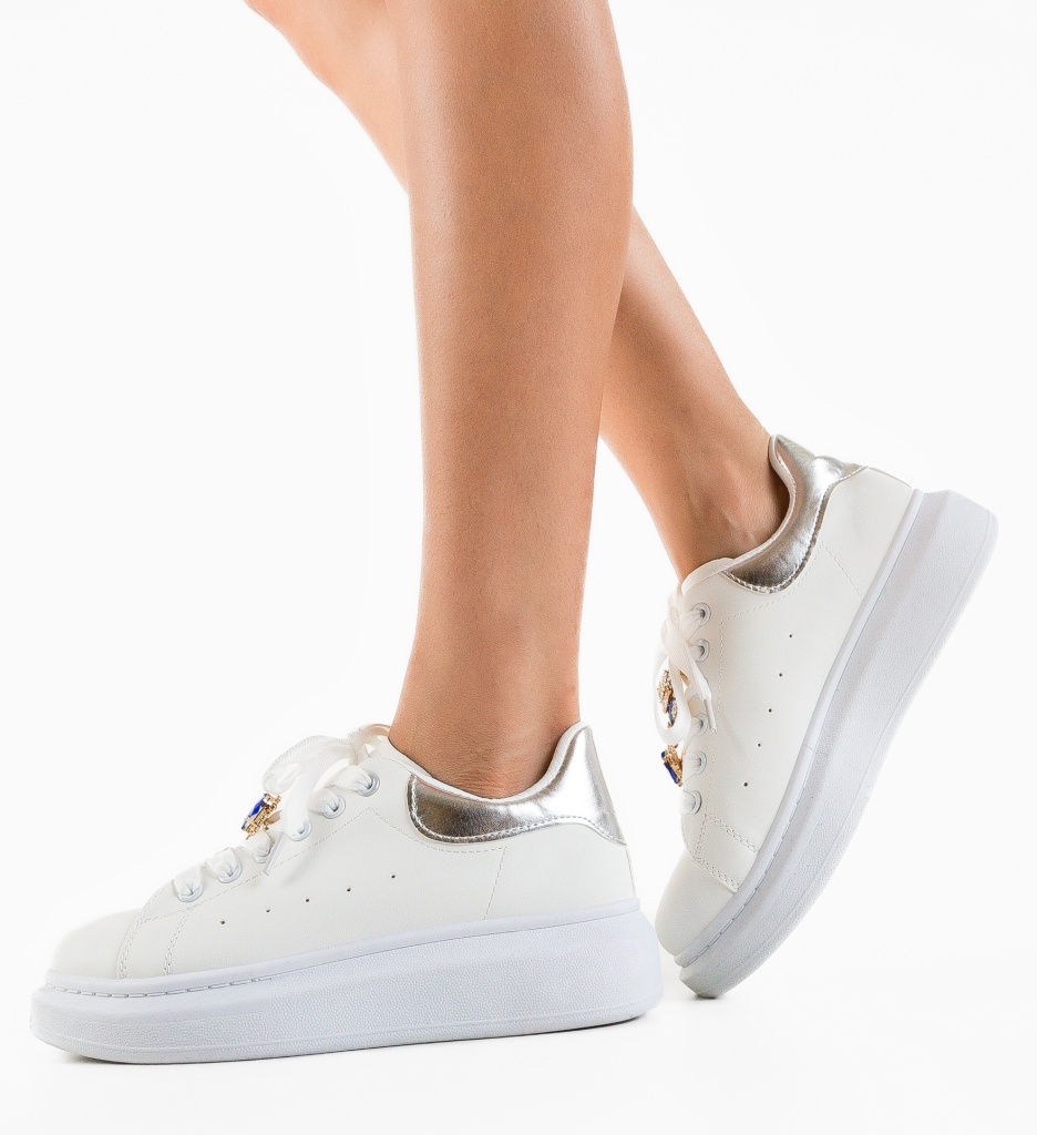 Sneakers Devin Argintii Dama - Stil si Confort