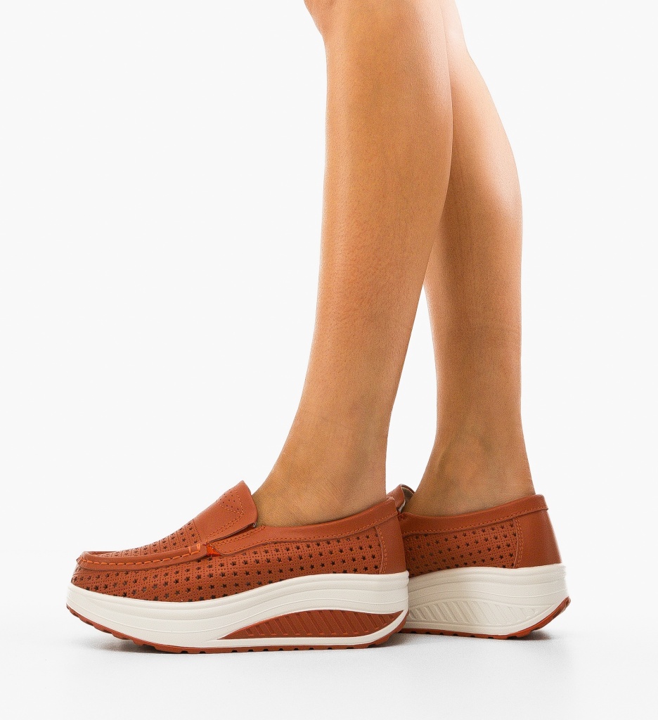 Pantofi Casual Portocalii Confort Bicaz - imagine 2