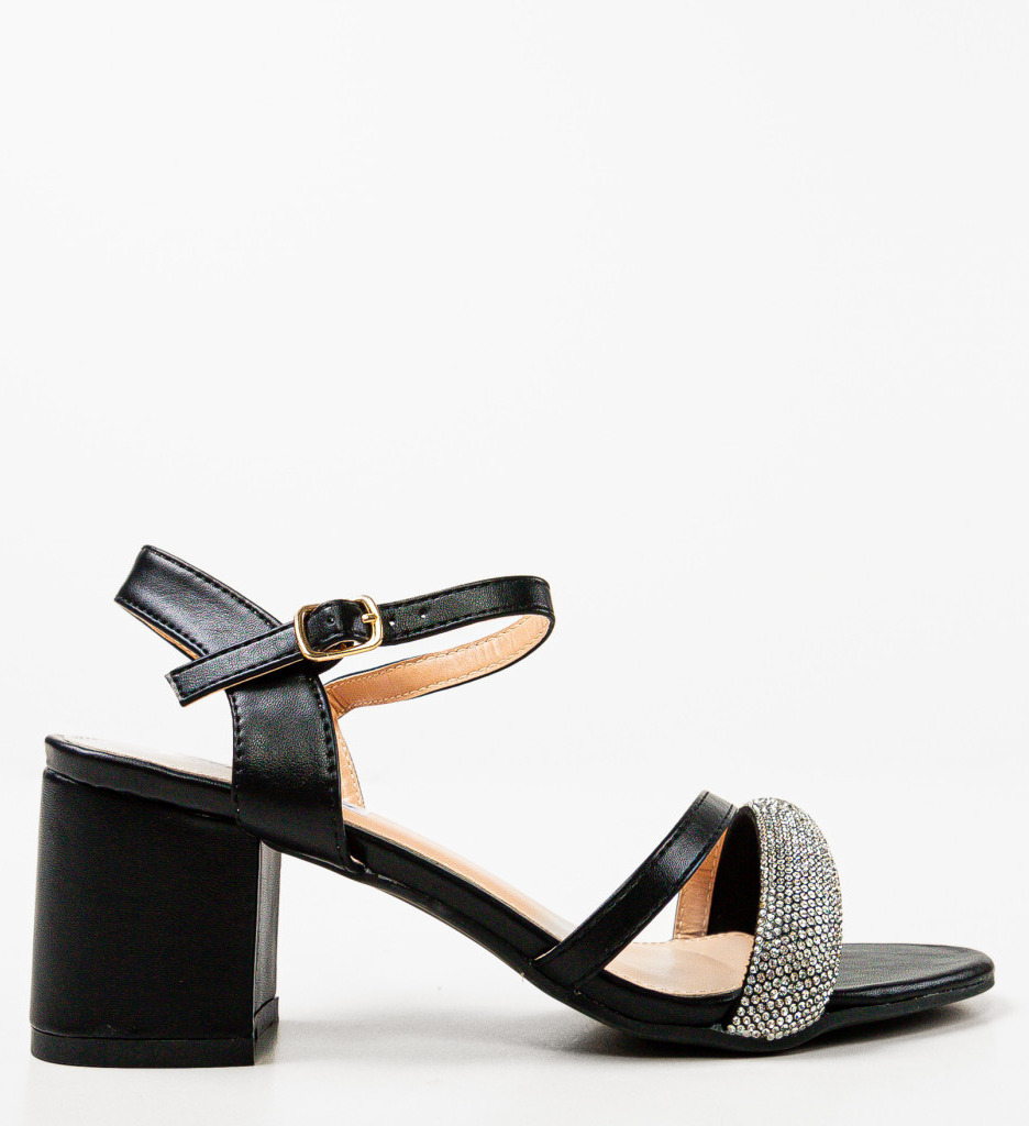Sandale cu Toc Helmi Negre - Eleganță și Stil - imagine 4