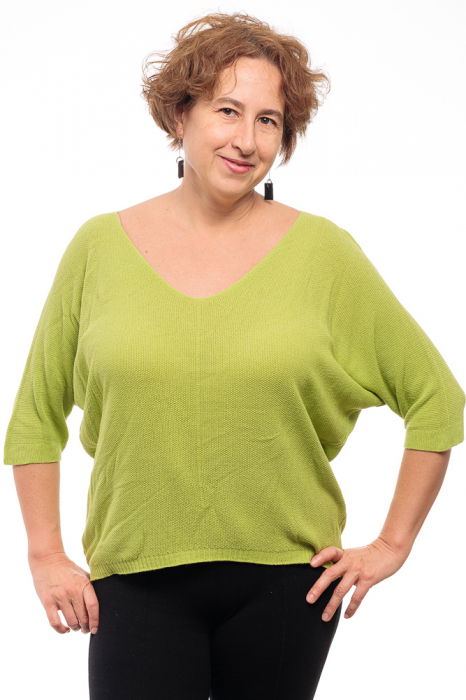 Bluza Tricotată Shopika Verde Deschis