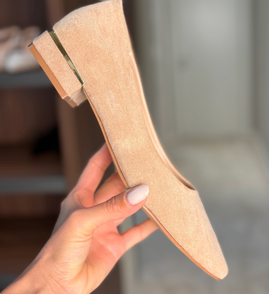 Pantofi dama Bej cu toc elegant și confortabil