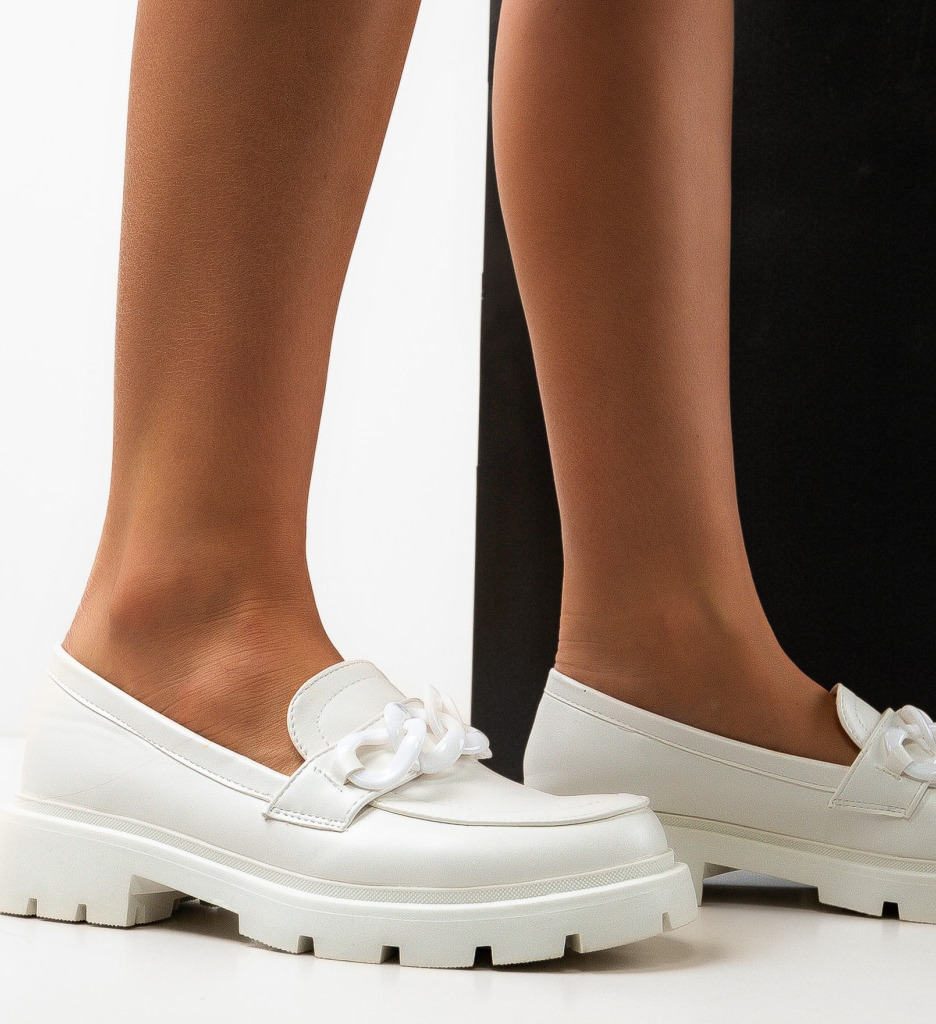 Pantofi Casual Dama Sharifa Albi - Confort Si Stil - imagine 4