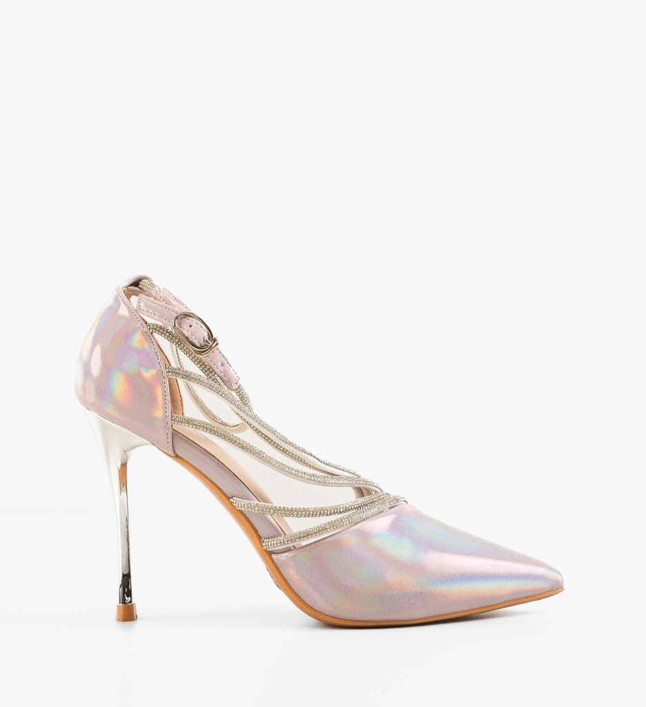 Pantofi Dama Metztli Roz cu Toc Eleganți - imagine 4