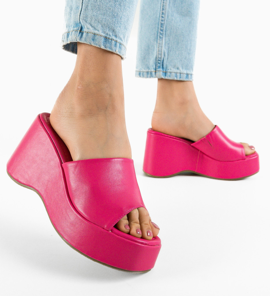 Papuci Dama Fuchsia Azura - Confort și Stil - imagine 3