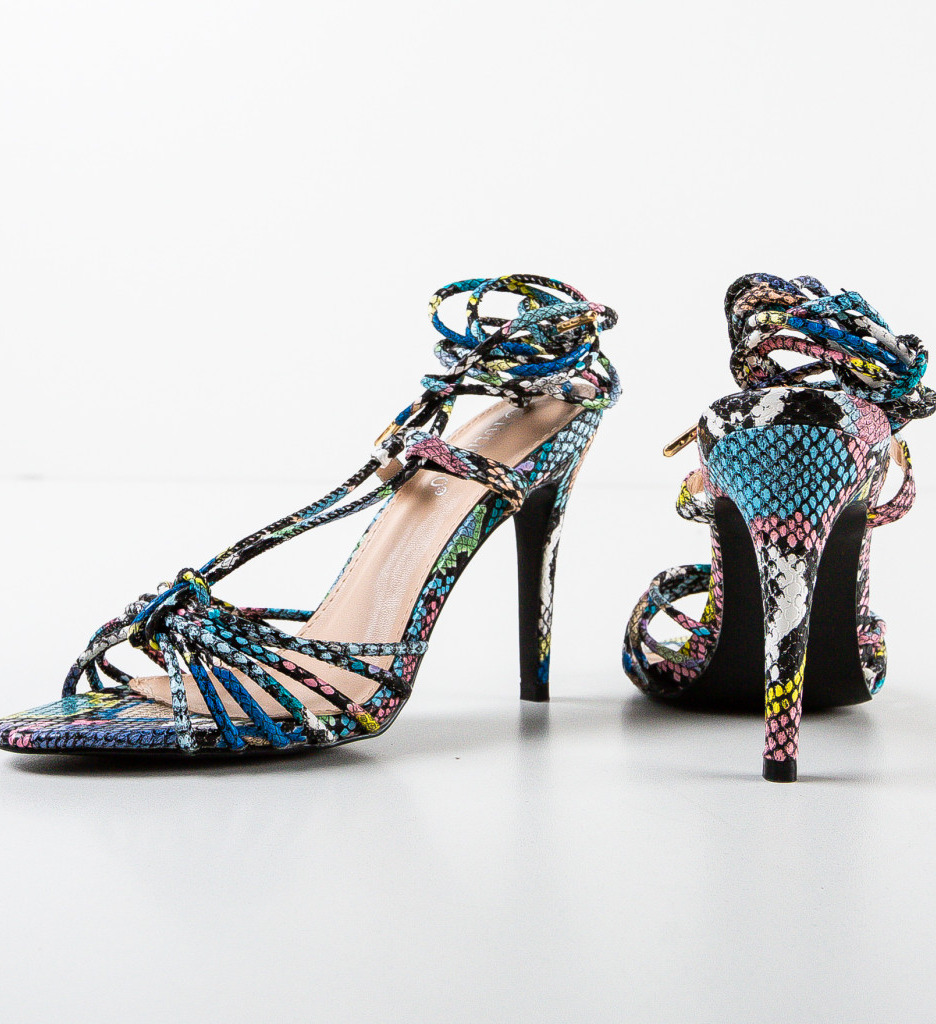 Sandale cu toc Jody Multicolor - Eleganță și Confort - imagine 7