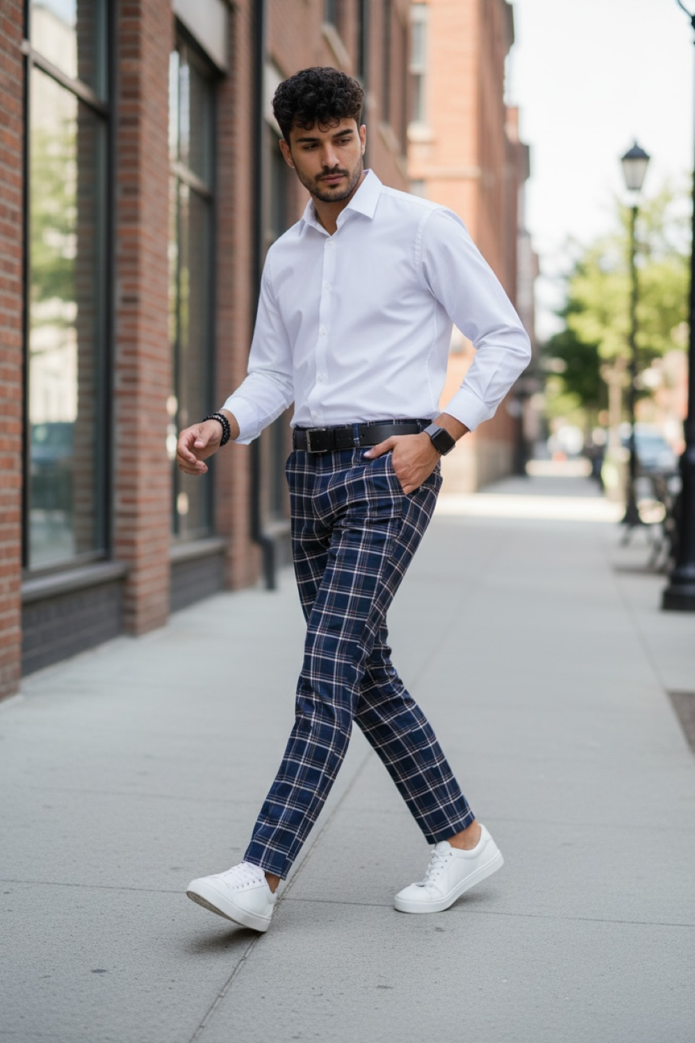 Pantaloni Barbati Casual in Carouri - Stil și Confort - imagine 2