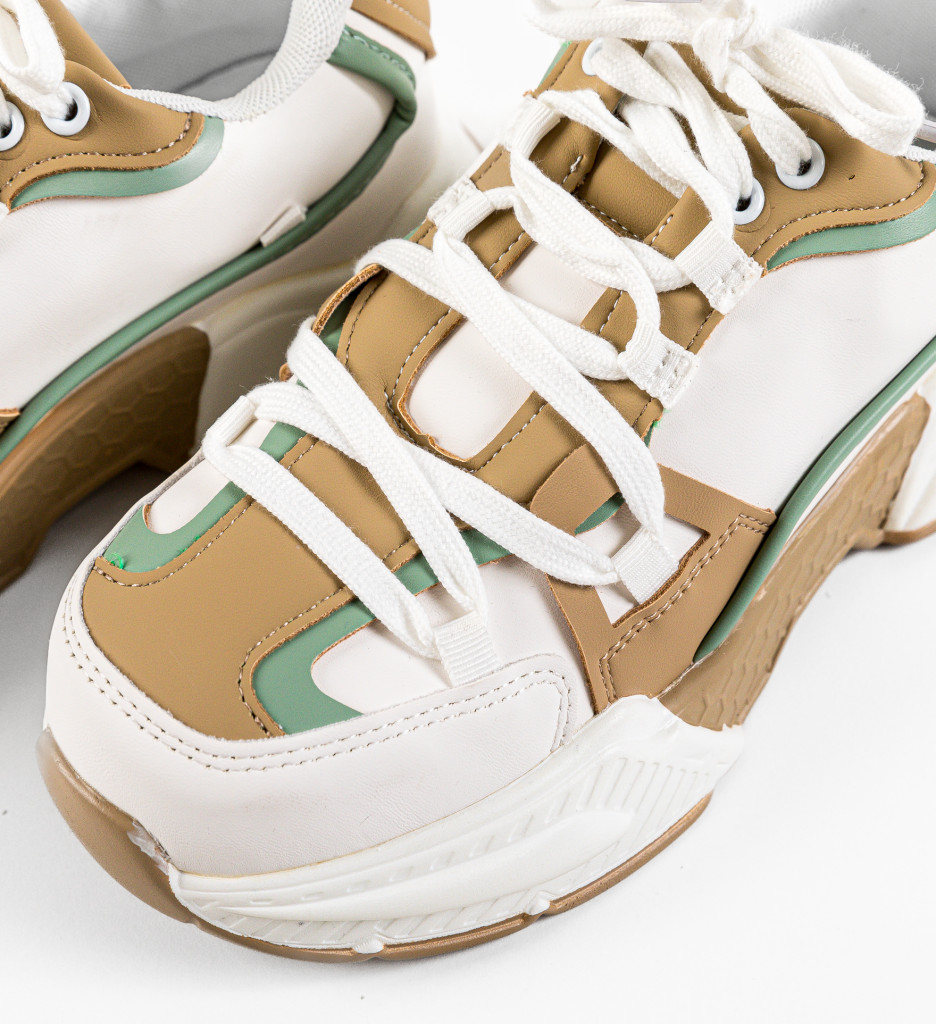 Sneakers Dama Samir Khaki - Confort & Stil - imagine 8