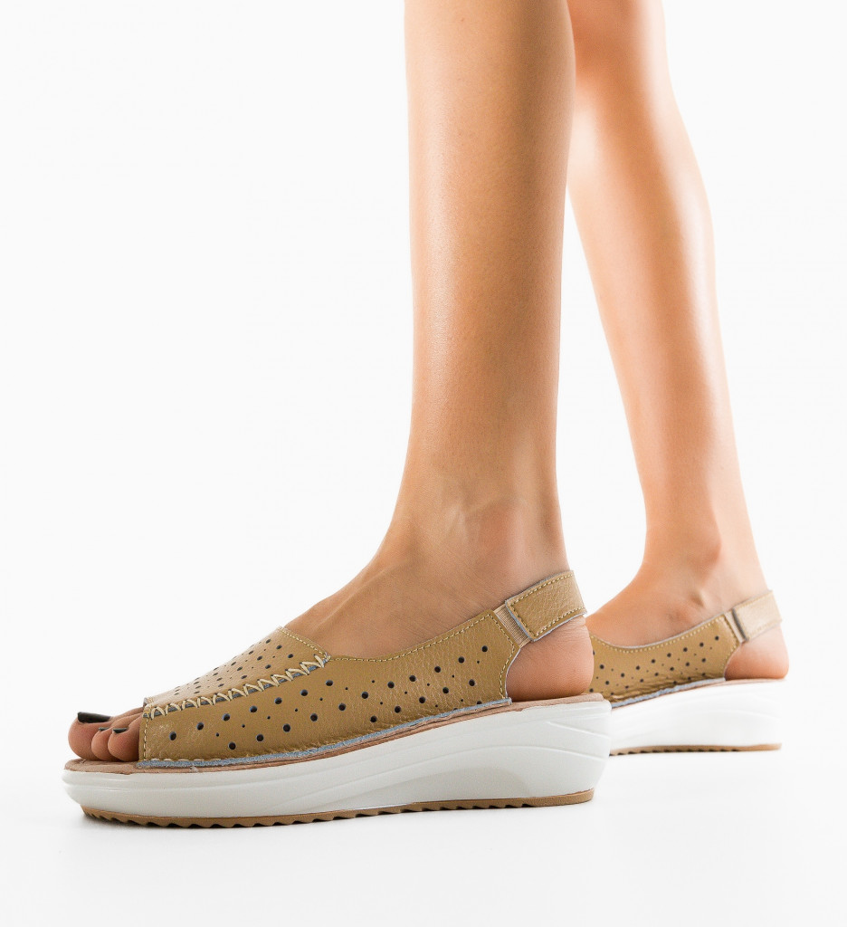 Platforme Casual Lindone Bej - Stil și Confort - imagine 2