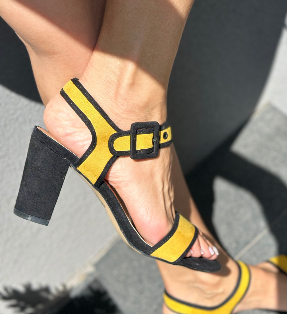 Sandale Clindar Galbene cu Toc Elegante - imagine 6