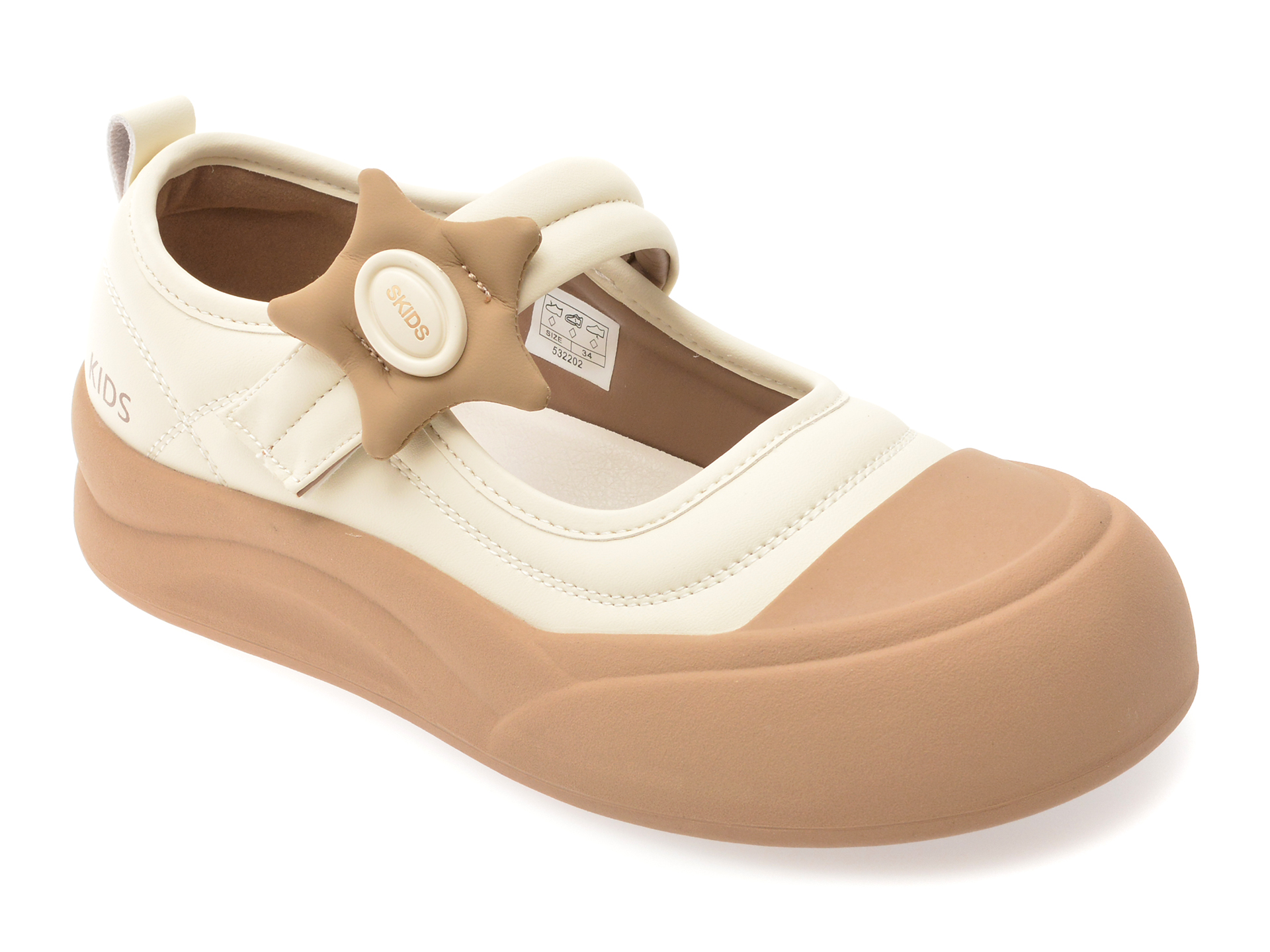 Pantofi Selection Kids Bej din Piele Ecologică