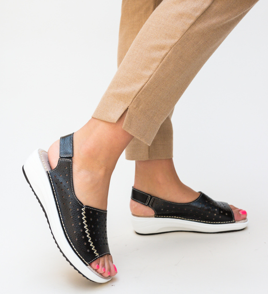 Platforme Lindone Negre - Confort Zilnic - imagine 3