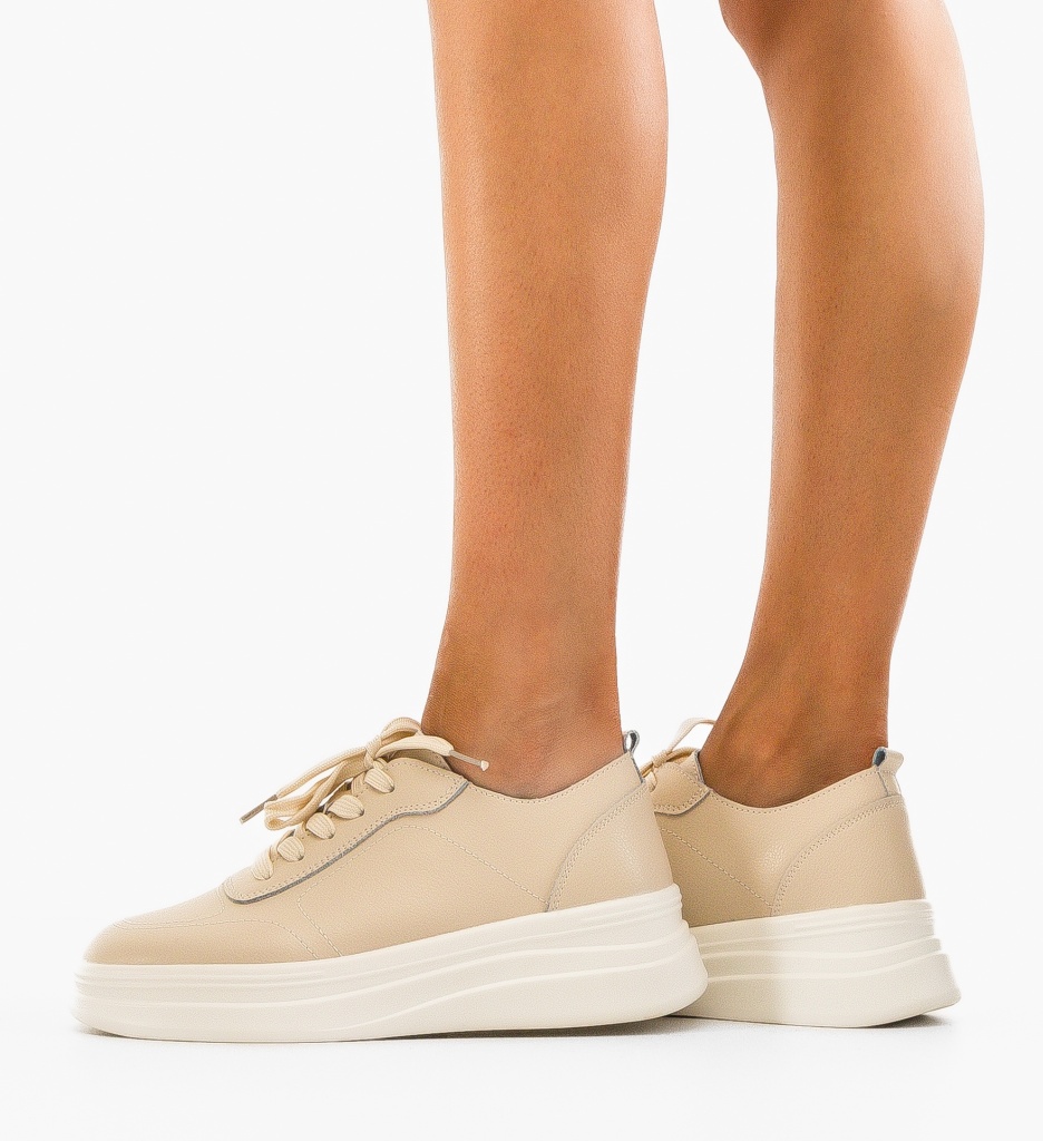 Sneakers Dama Haley Bej | Confort și Stil Urban - imagine 3