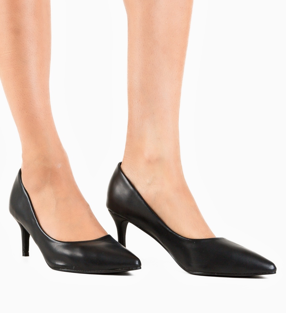 Pantofi Rikea Negri Eleganți cu Toc - imagine 3