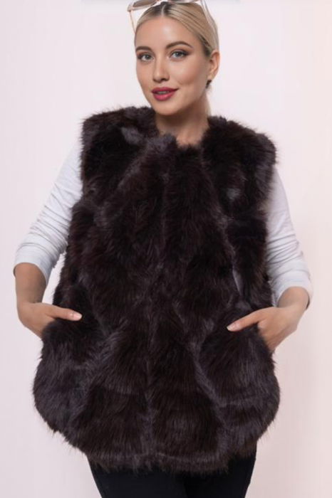 Vesta Blăniță Neagră Pufoasă Shopika - Eleganță maximă