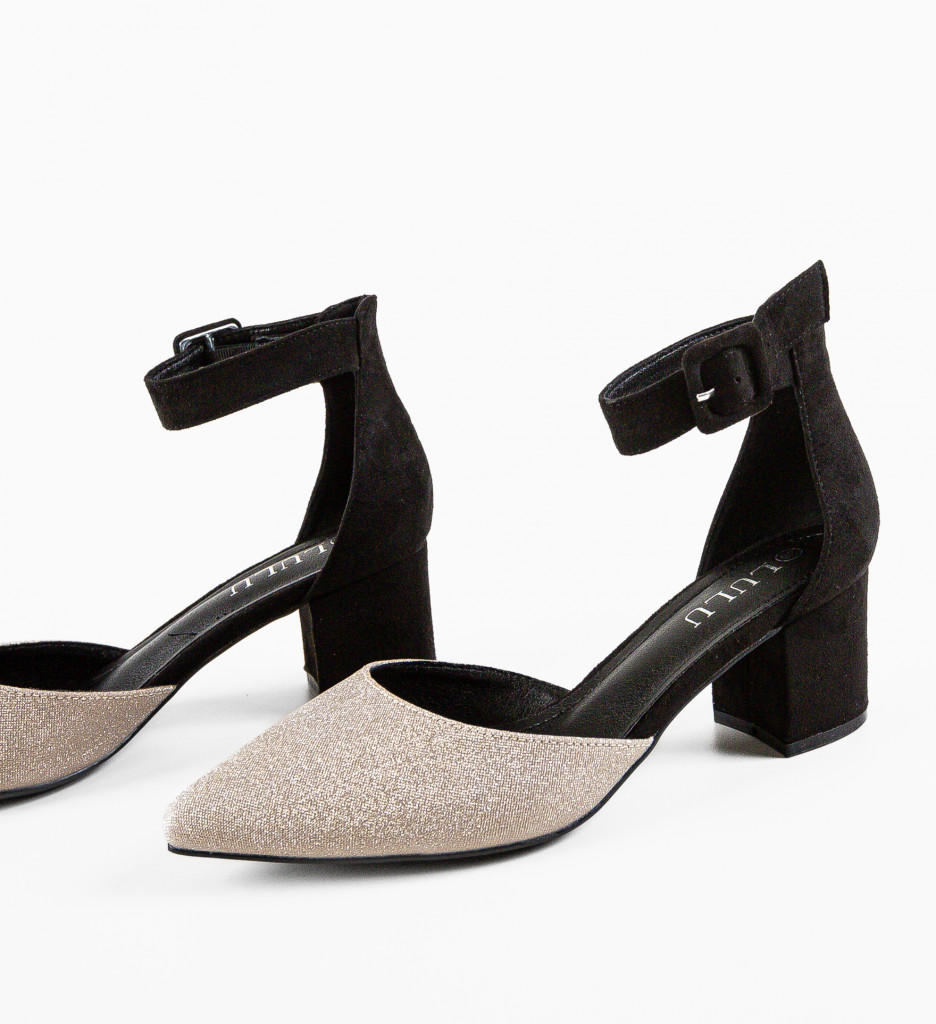 Pantofi Arbeu Aurii cu Toc Eleganți - imagine 6