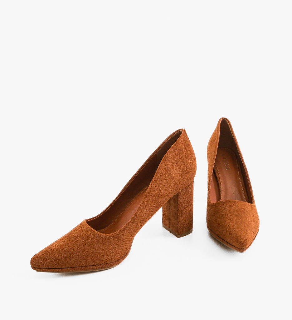 Pantofi Camel cu Toc - Eleganta Asigurata - imagine 4
