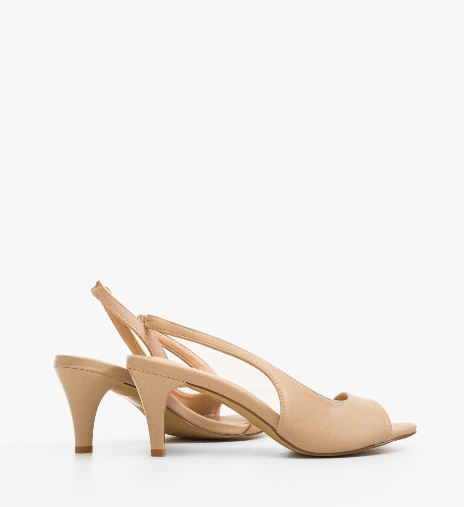 Sandale cu Toc Gergy Bej | Eleganță Modernă - imagine 2