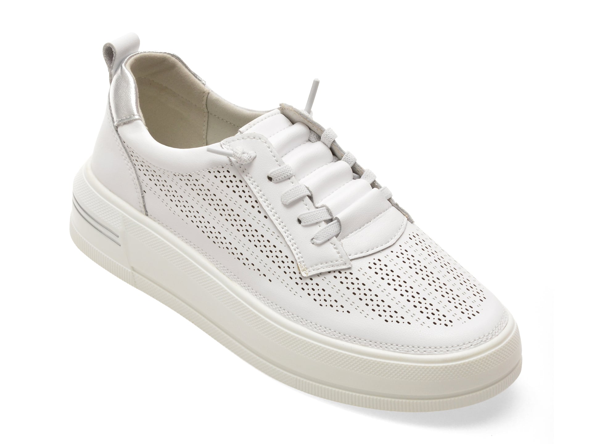 Pantofi sport IMAGE albi din piele naturală