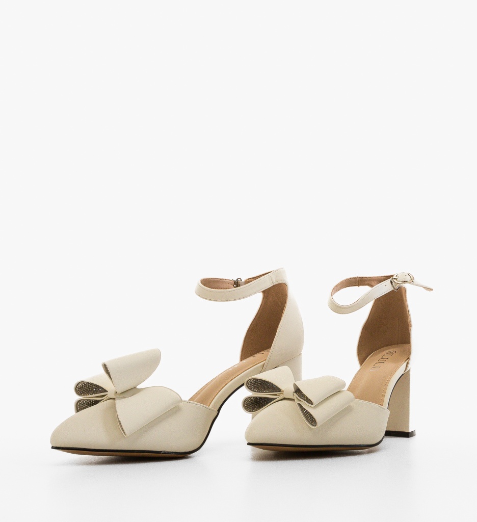 Pantofi dama Numitori Albi Eleganți - imagine 2