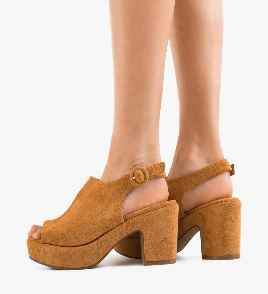 Sandale Toc Yousuf Camel - Eleganță și Stil - imagine 2