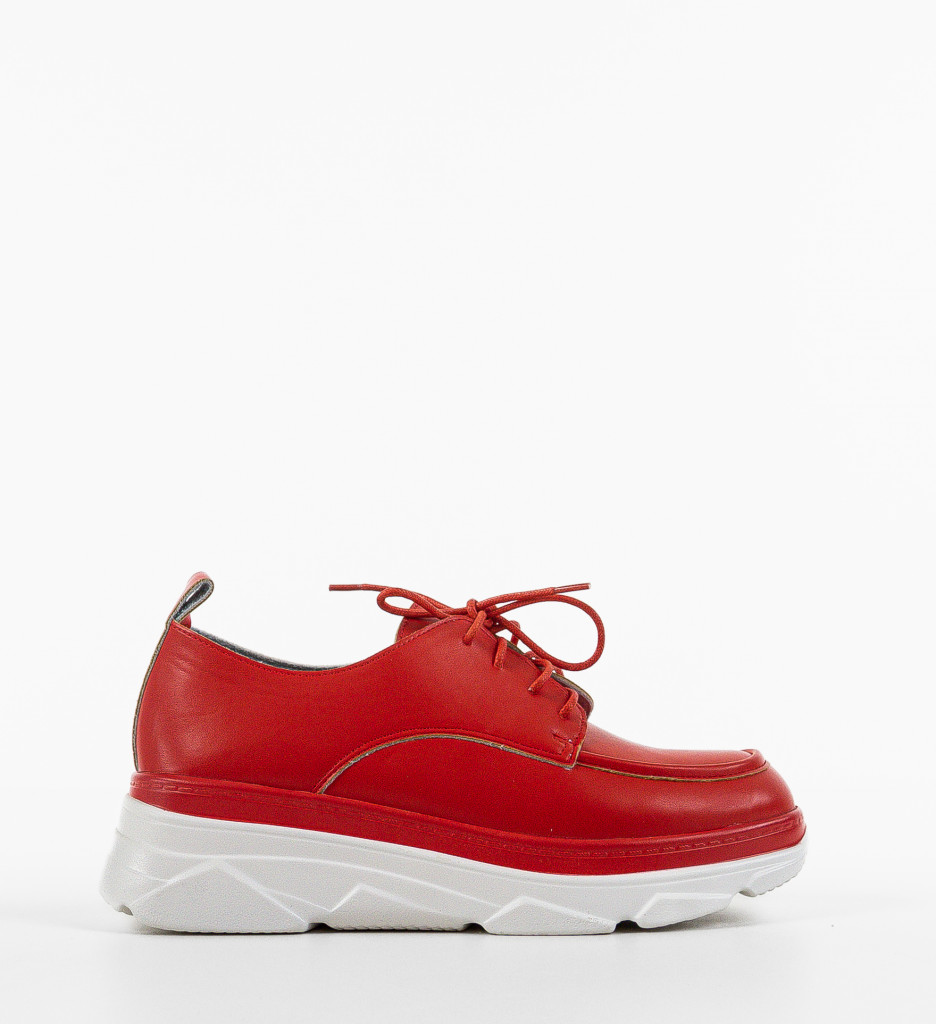 Pantofi Casual Dama Frelly Rosii - Confort Stil - imagine 2