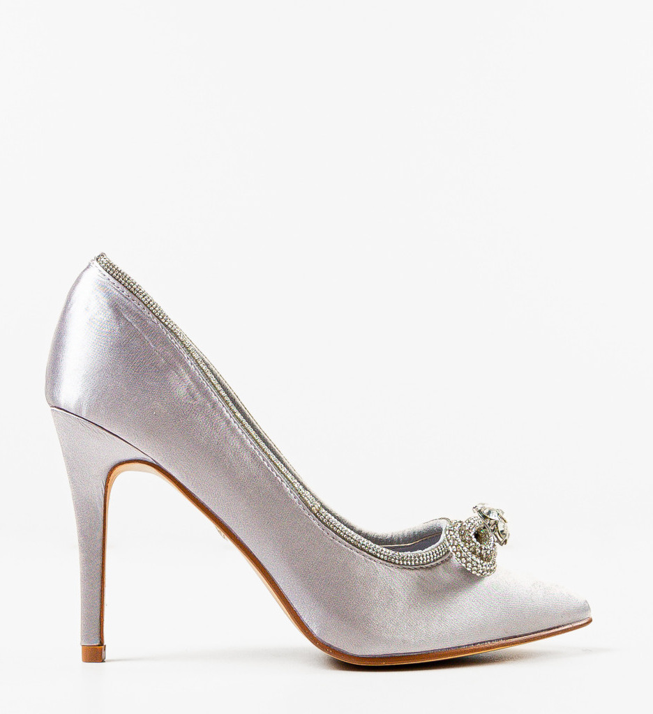 Pantofi cu Toc Reytar Gri - Eleganță Asigurată - imagine 5