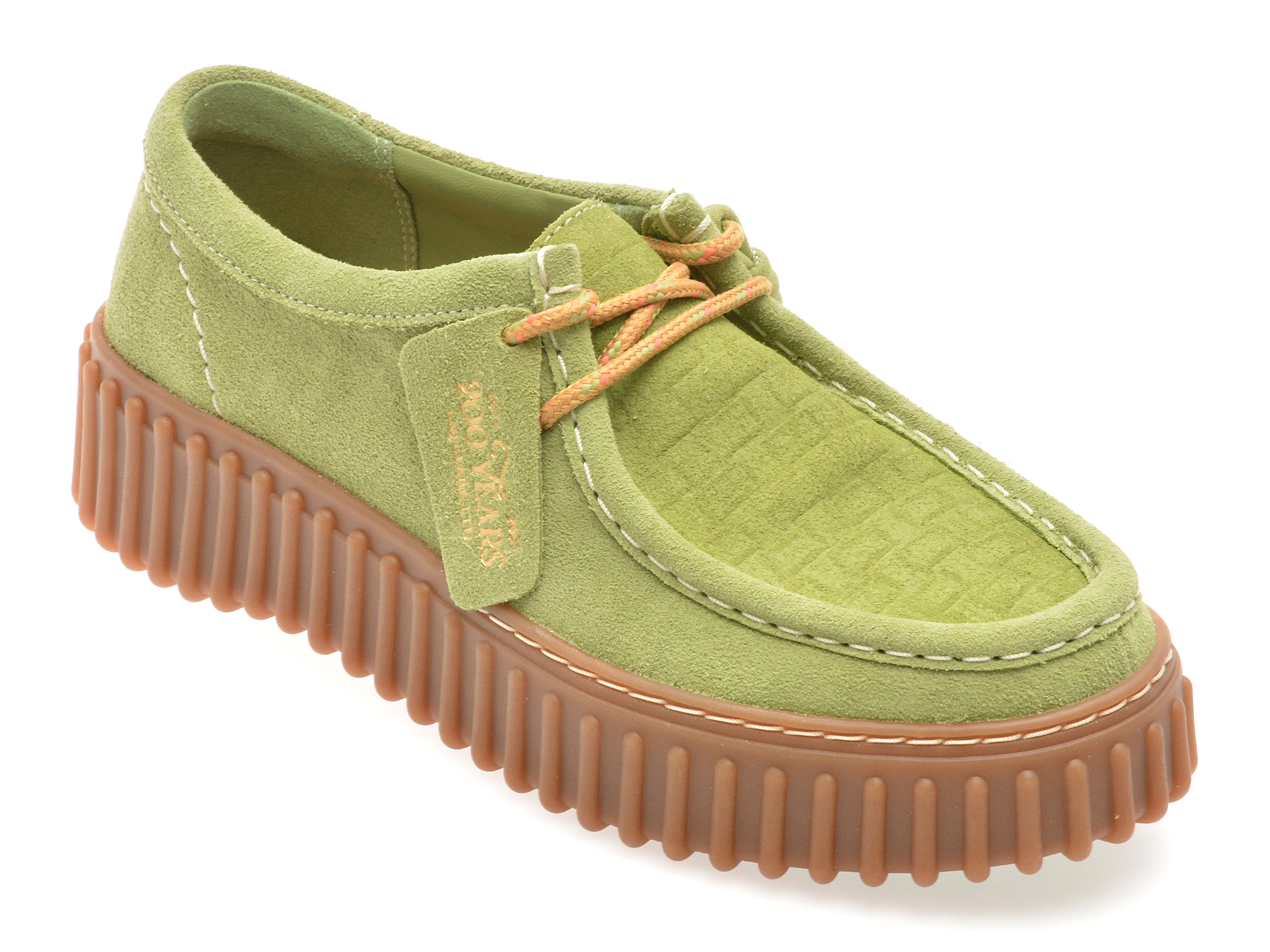 Mocasini Clarks TORHBEE Verde Piele Întoarsă