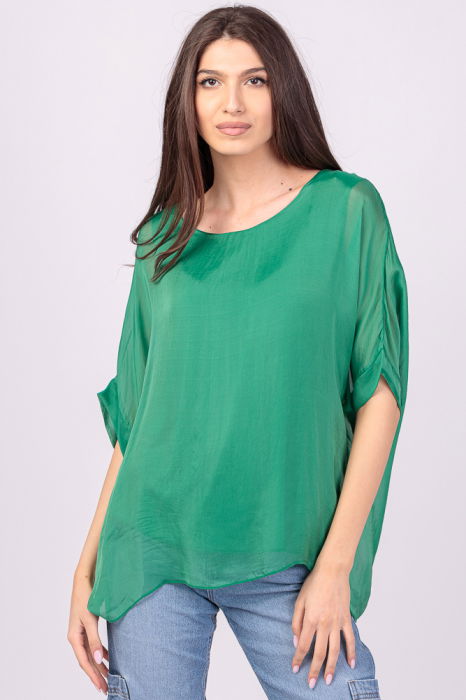 Bluza Verde cu Funda Shopika | Eleganță și Stil