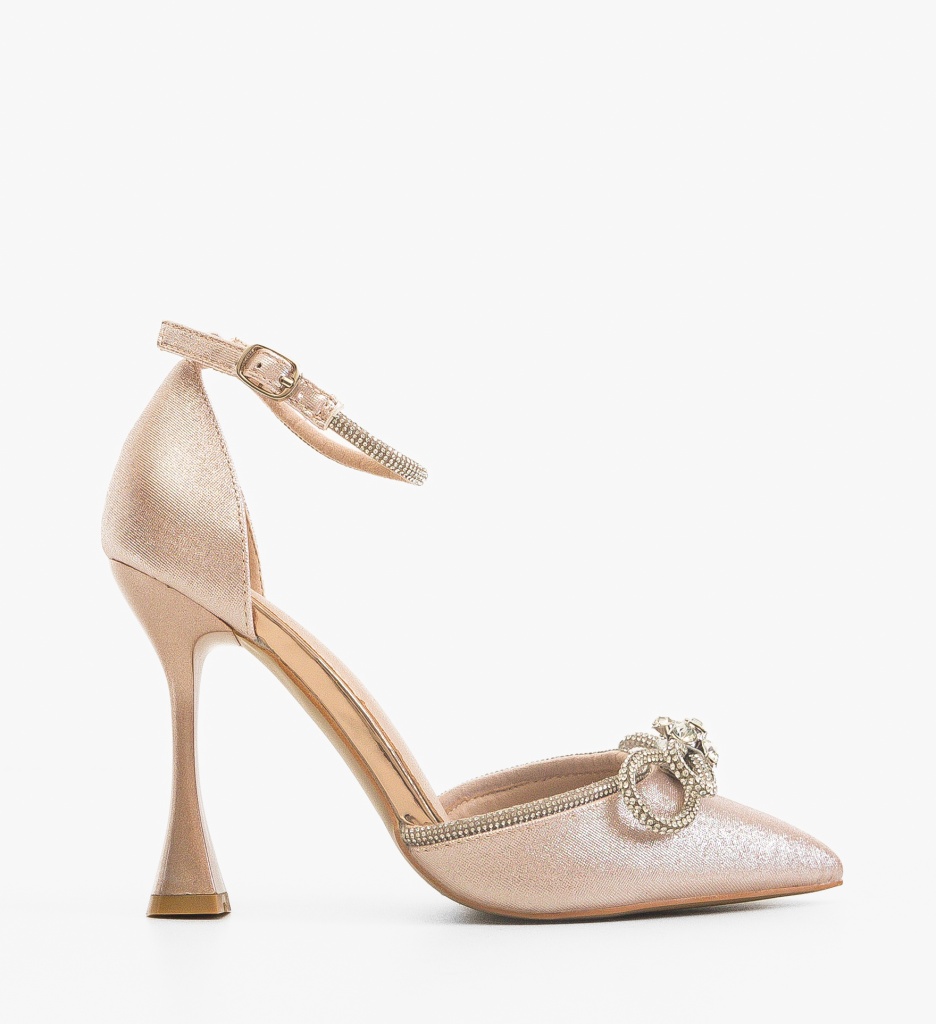 Pantofi Dama Entrange Roz cu Toc Eleganți - imagine 7