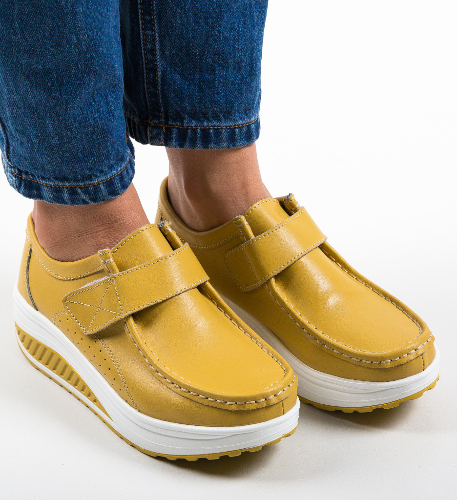 Pantofi Casual Marko Galbeni - Stil și Confort - imagine 4