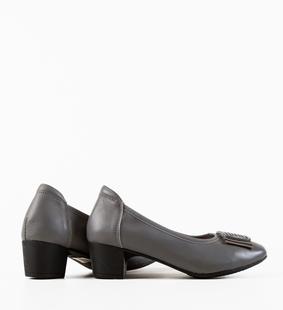 Pantofi cu toc Bobbi Gri - Eleganță și Stil - imagine 5
