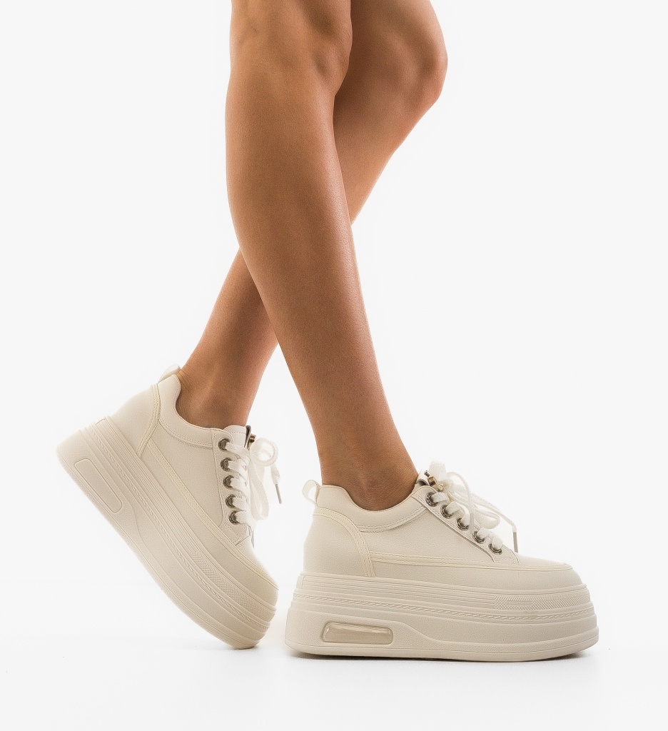 Sneakers Dama Sitre Albi - Confort și Stil - imagine 2